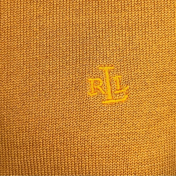 Small Lauren Ralph Lauren Silk Blend Yellow Knit Cardigan Button Front Preppy - Picture 9 of 14